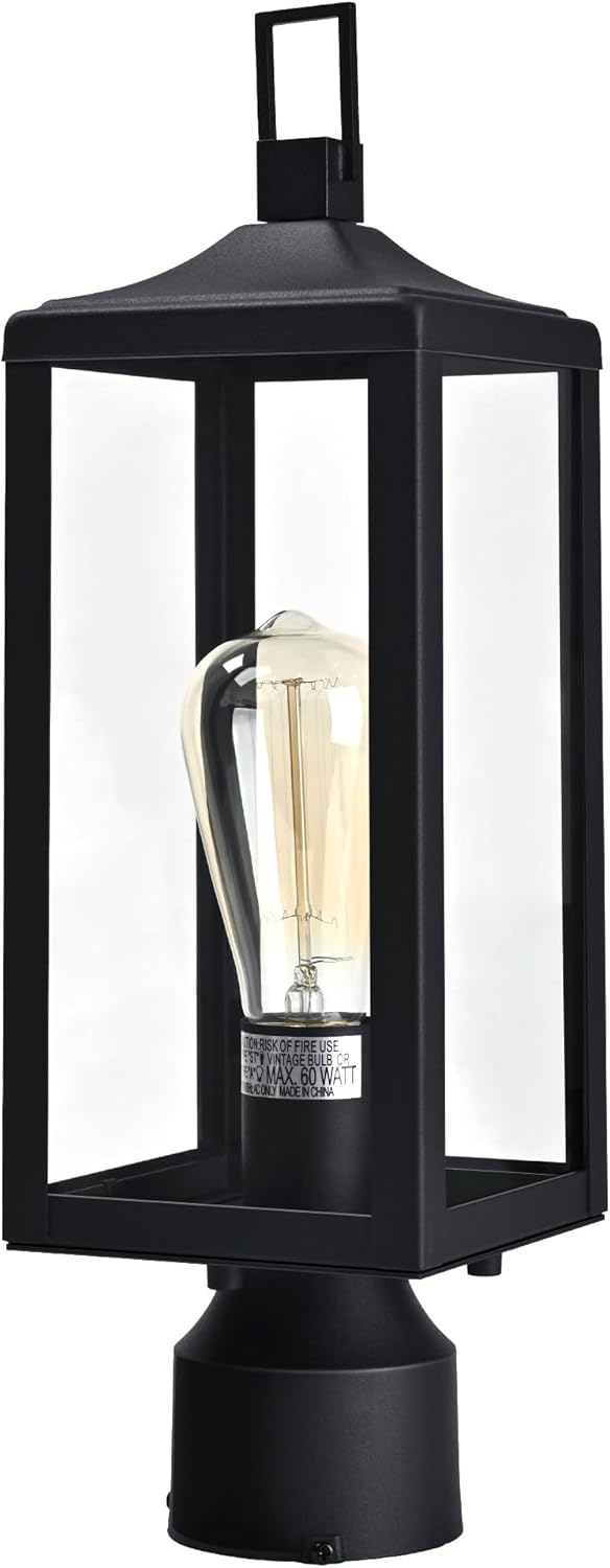 17 Inch Outdoor Lamp Post Light Fixture, Exterior Pillar Lights Post Sconce for Residential Sidewalk Pier Mount Outdoor Light, E26